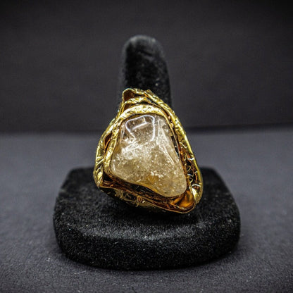 Raw Citrine Gemstone Ring