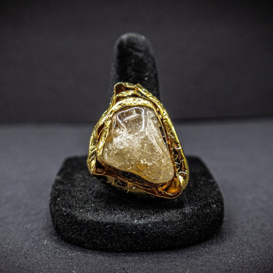 Raw Citrine Gemstone Ring