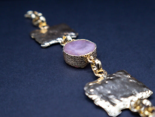 Blue Agate Slice Bracelet For Men