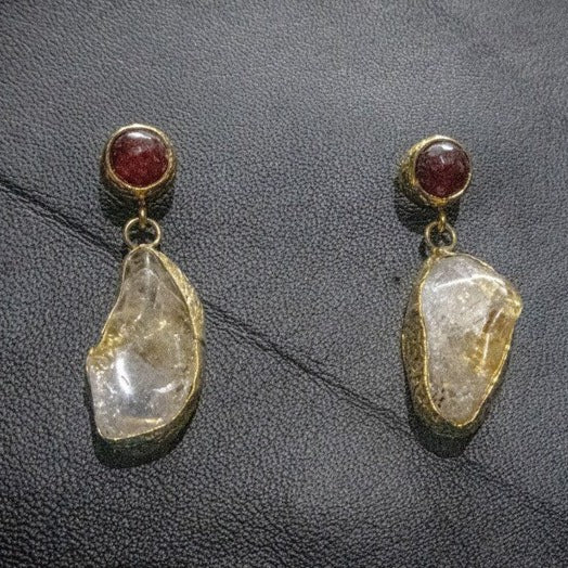 Natural Druzy Quartz Earring