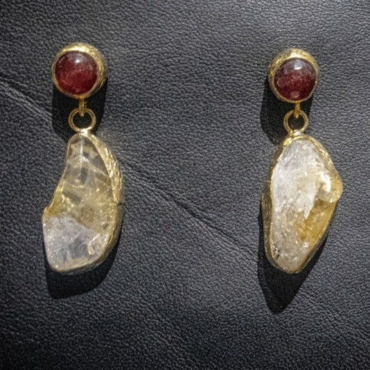 Natural Druzy Quartz Earring