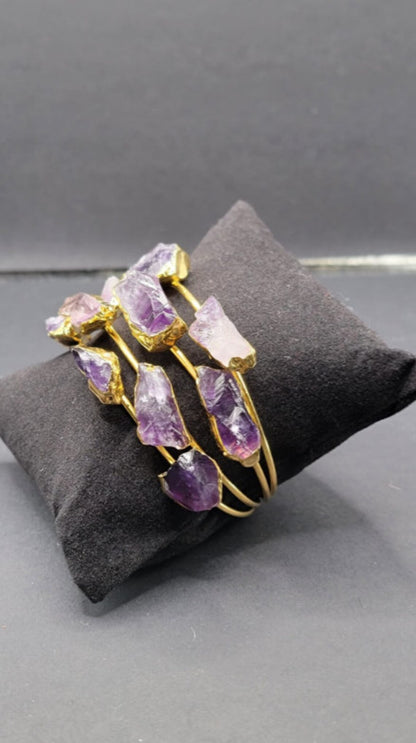 Handmade Raw Amethyst Bracelet and Ring