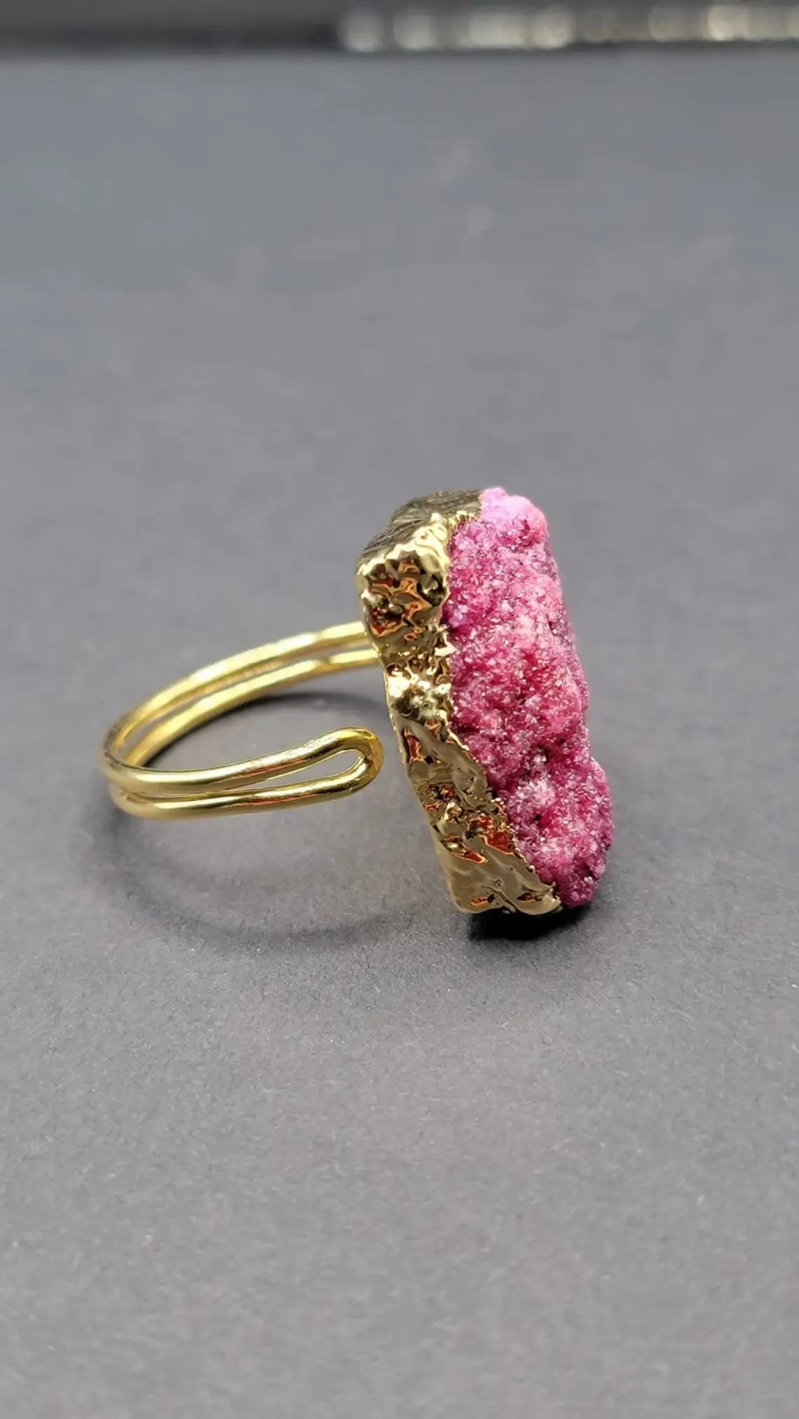 Lavender Sugar Druzy Quartz Ring