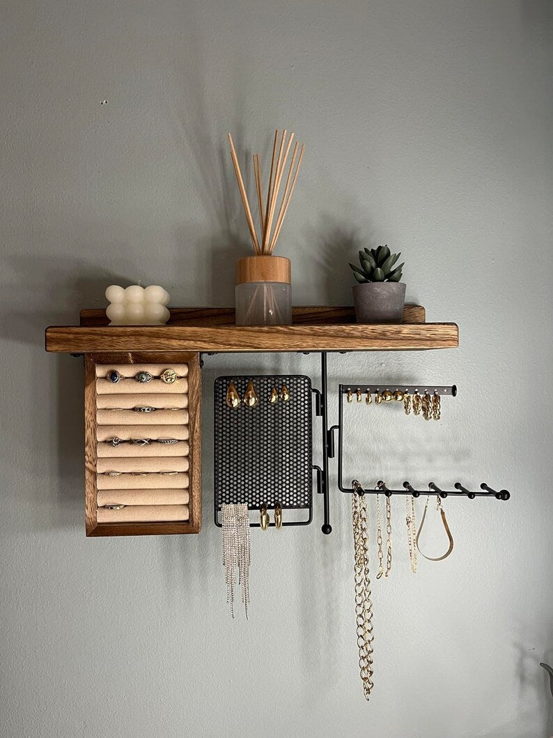 Wooden Jewelry Organizer Hanging