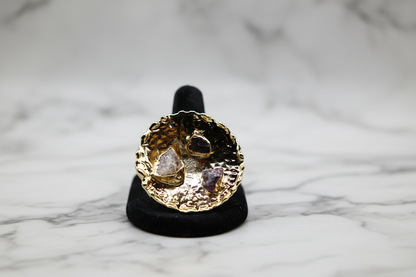 TriStone Sentinel Amethyst Ring