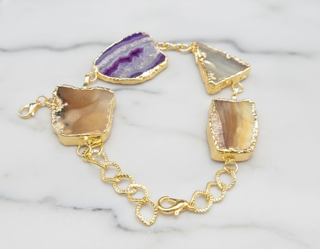 Striped Agate Stone Bracelet