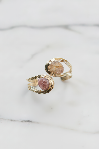 Modern Two-Tone Druzy Cuff Bracelet