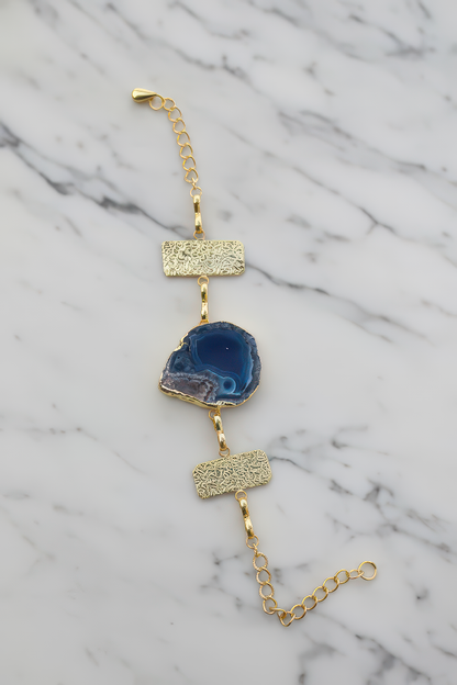 Artisan Blue Agate Cuff Bracelet